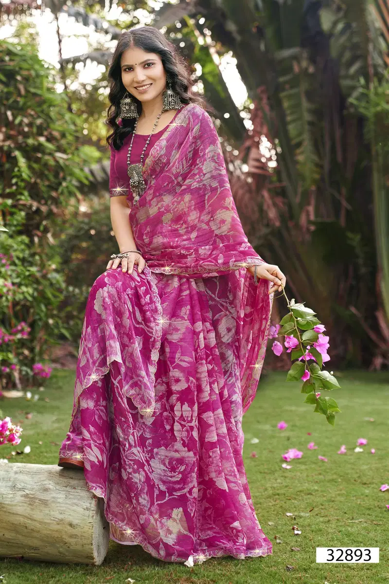 Simona Vol 7 By Vallabhi Chiffon Printed Wholesale Daily Wear Saree In India